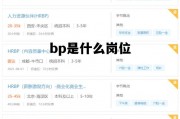 bp是什么岗位_财务bp是什么岗位
